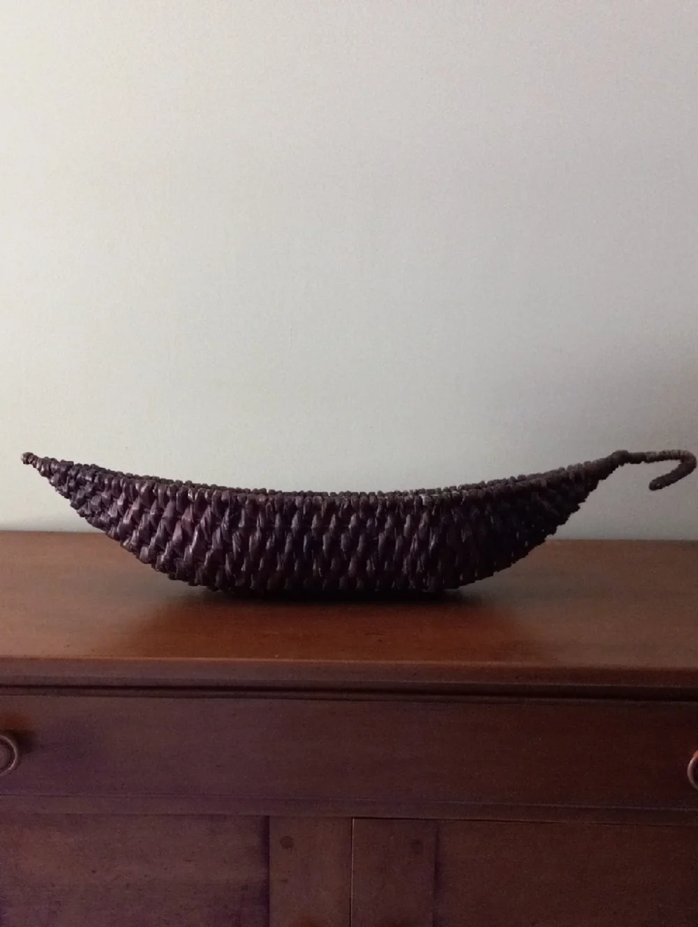 Handwoven Dark Brown Wicker Decorative Bowl Basket